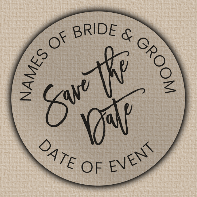 Clear Matt Modern Script Save The Date Seals