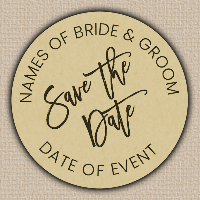 Ecru Modern Script Save The Date Seals