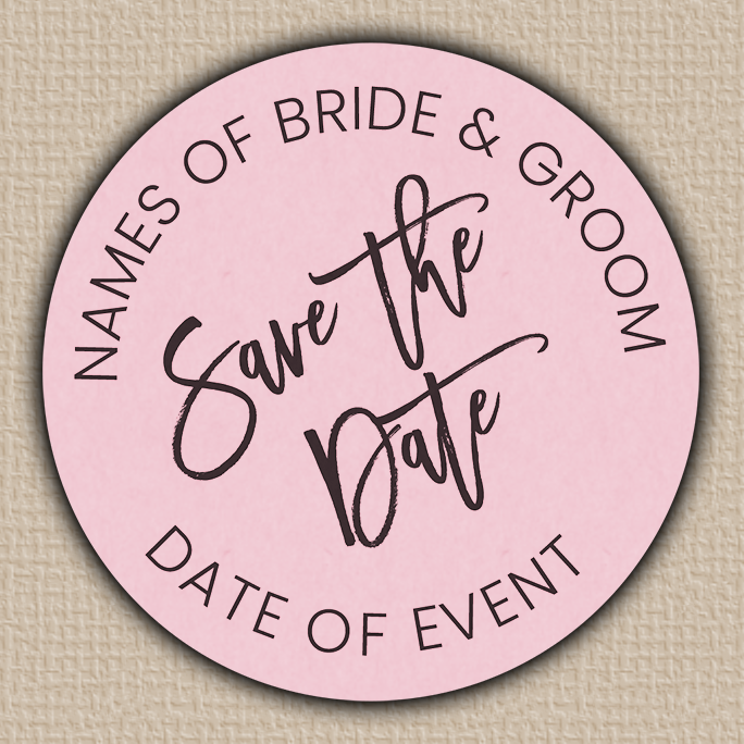 Pink Modern Script Save The Date Seals