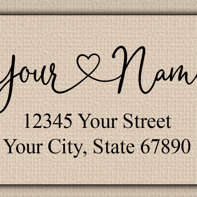 Clear Glossy Graceful Heart Script Return Address Labels