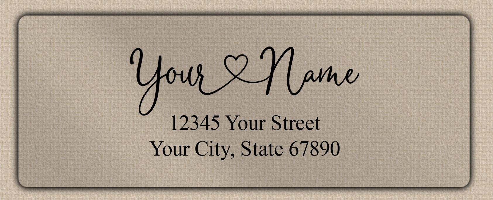 Clear Matt Graceful Heart Script Return Address Labels