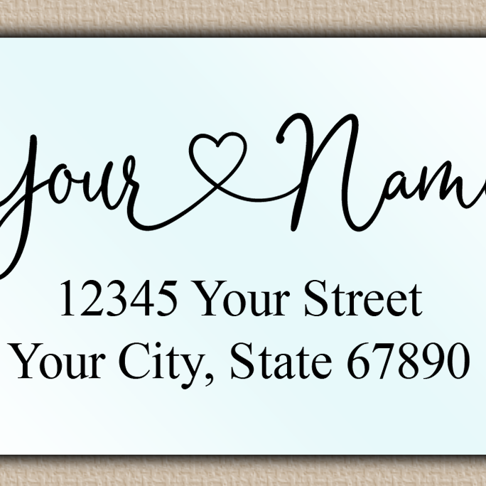 Waterproof Graceful Heart Script Return Address Labels