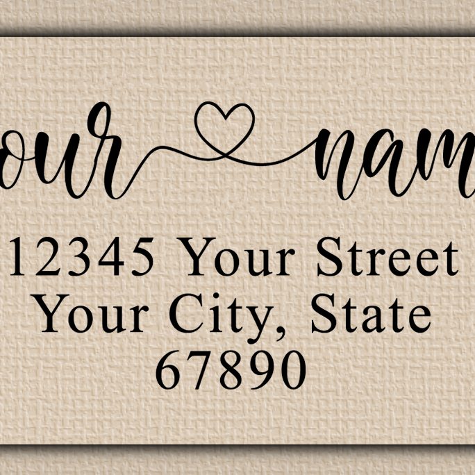 Clear Glossy Romantic Heart Accent Return Address Labels