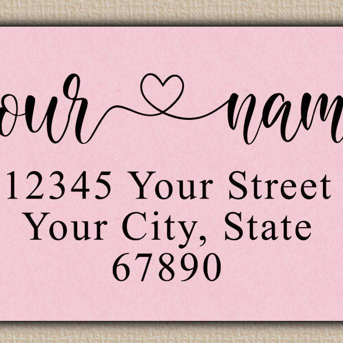 Pink Romantic Heart Accent Return Address Labels