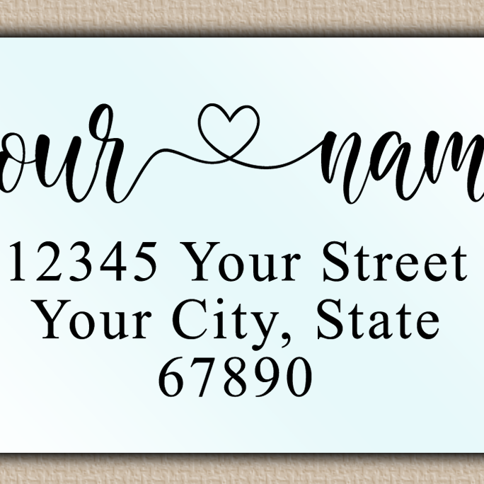 Waterproof Romantic Heart Accent Return Address Labels