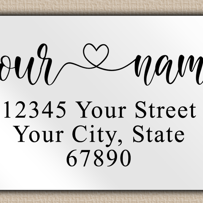 White Glossy Romantic Heart Accent Return Address Labels