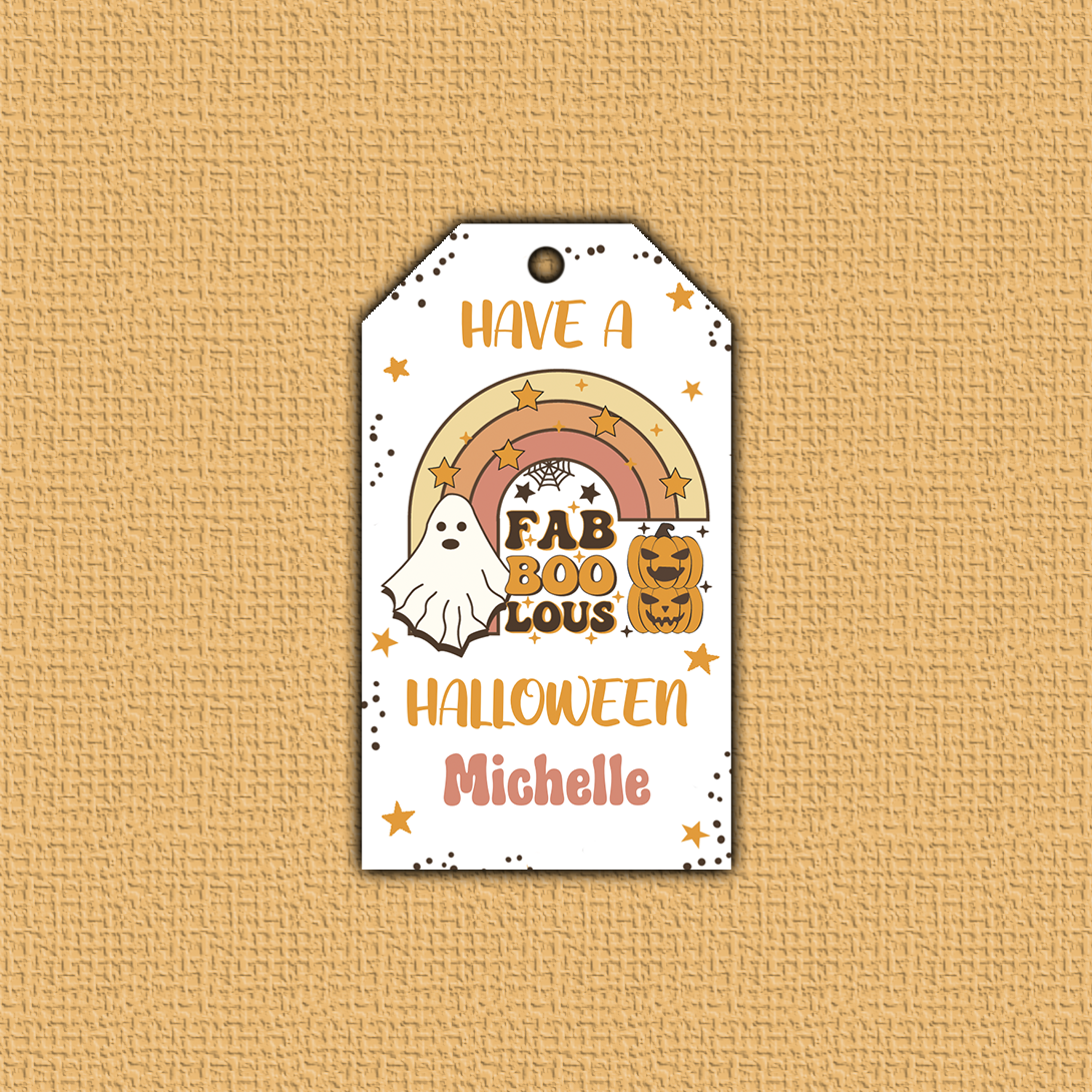 Fab-BOO-lous Halloween Hang Tag with angled corners