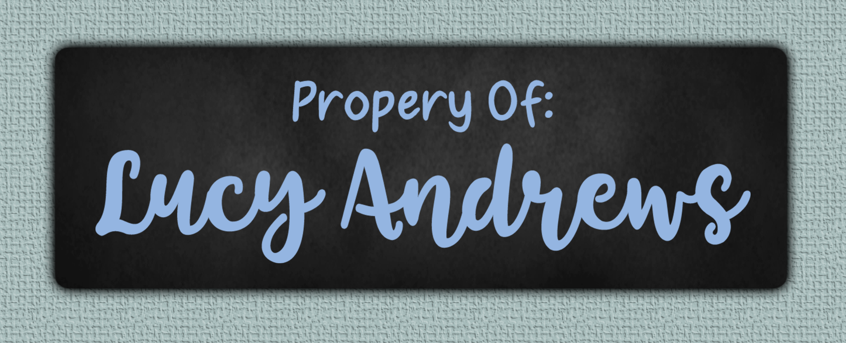 Blue Chalkboard Name Stickers - Property Of sticker