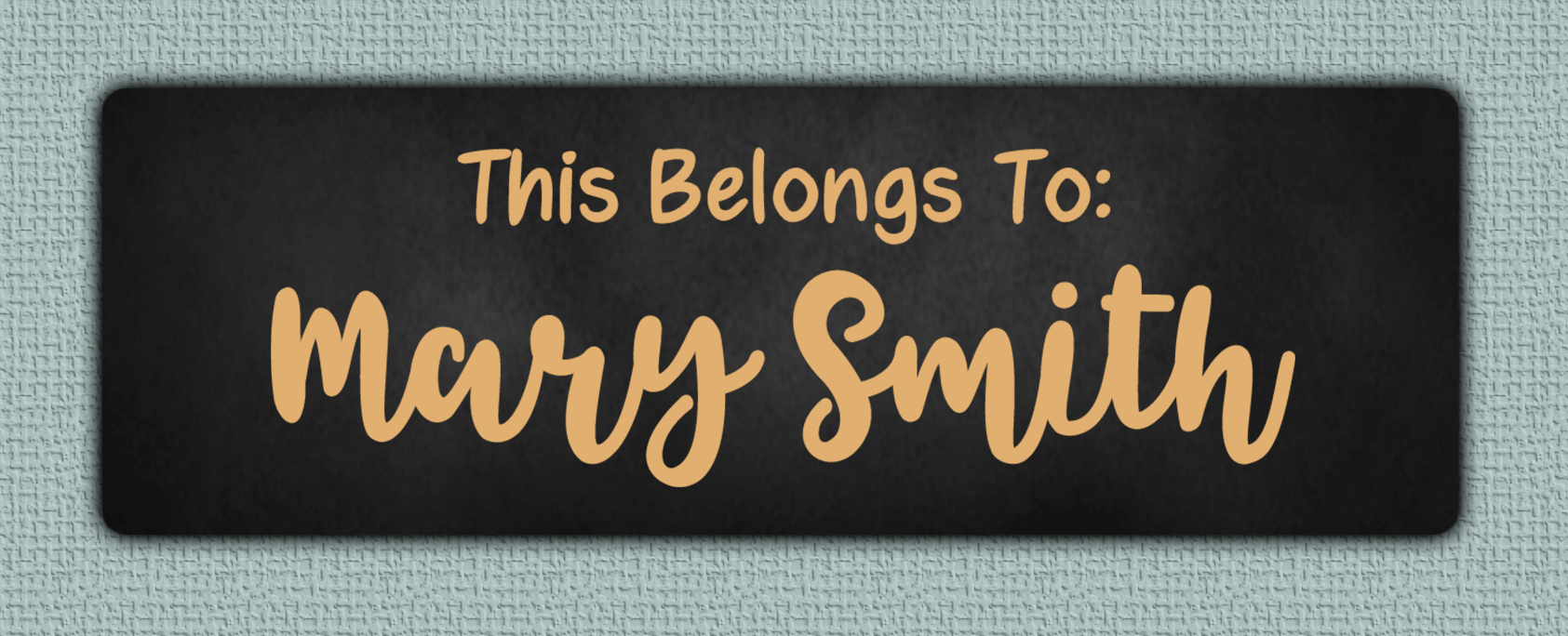 Orange Chalkboard Name Stickers - This Belongs To sticker