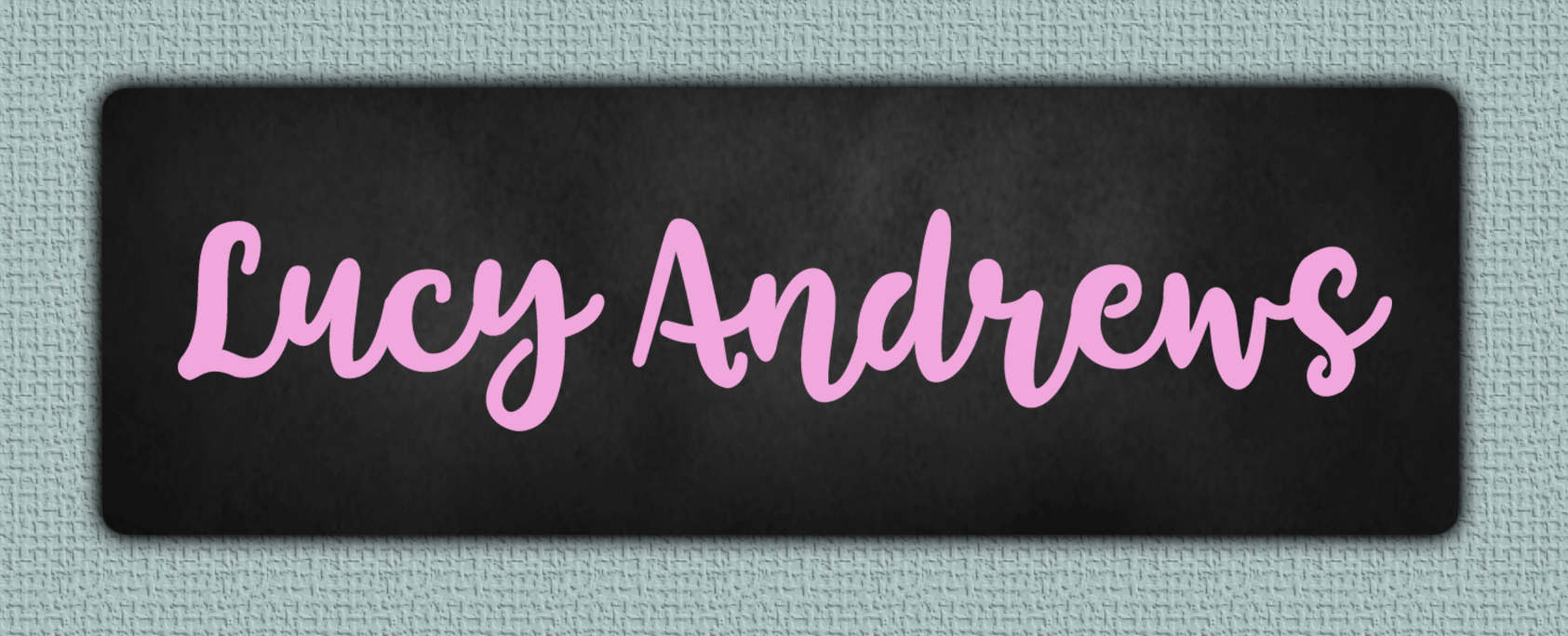 Pink Chalkboard Name Stickers - with just the name