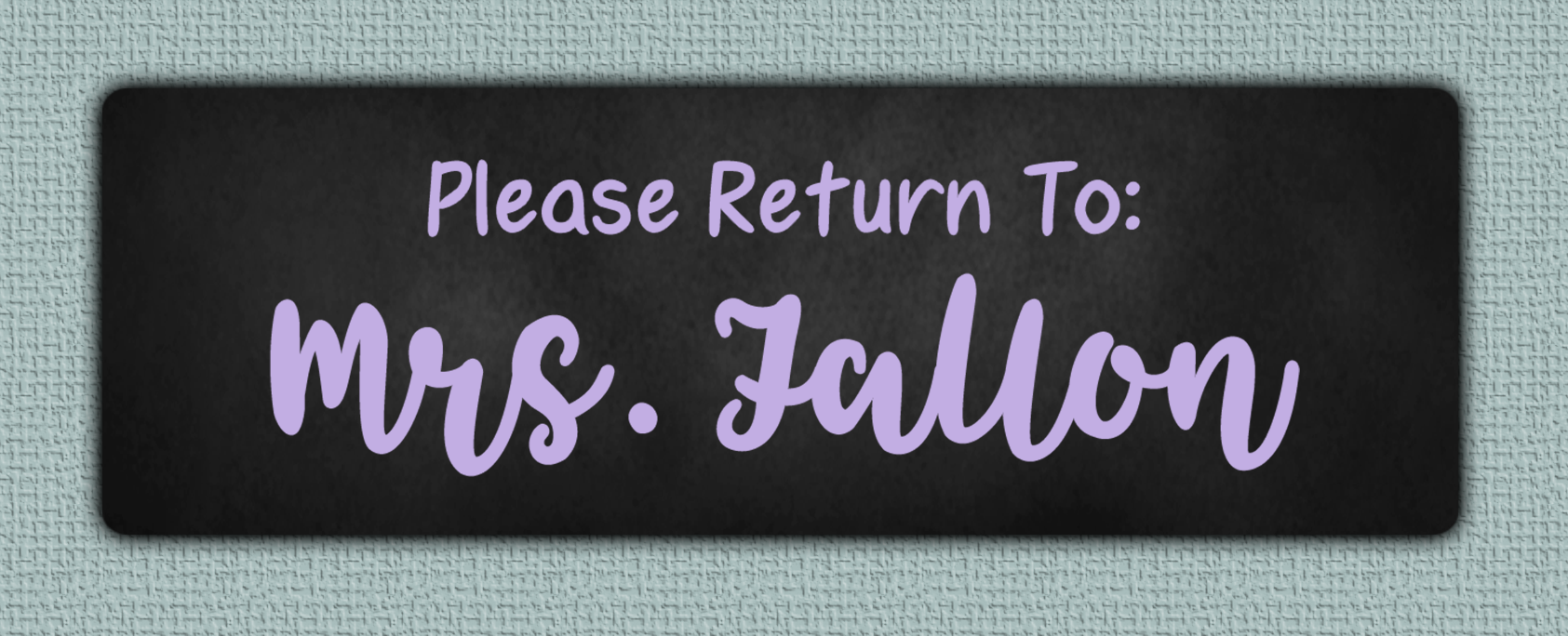 Purple Chalkboard Name Stickers - Please Return To sticker