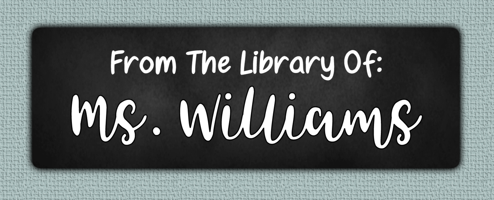 White Chalkboard Name Stickers - From The Library Of sticker