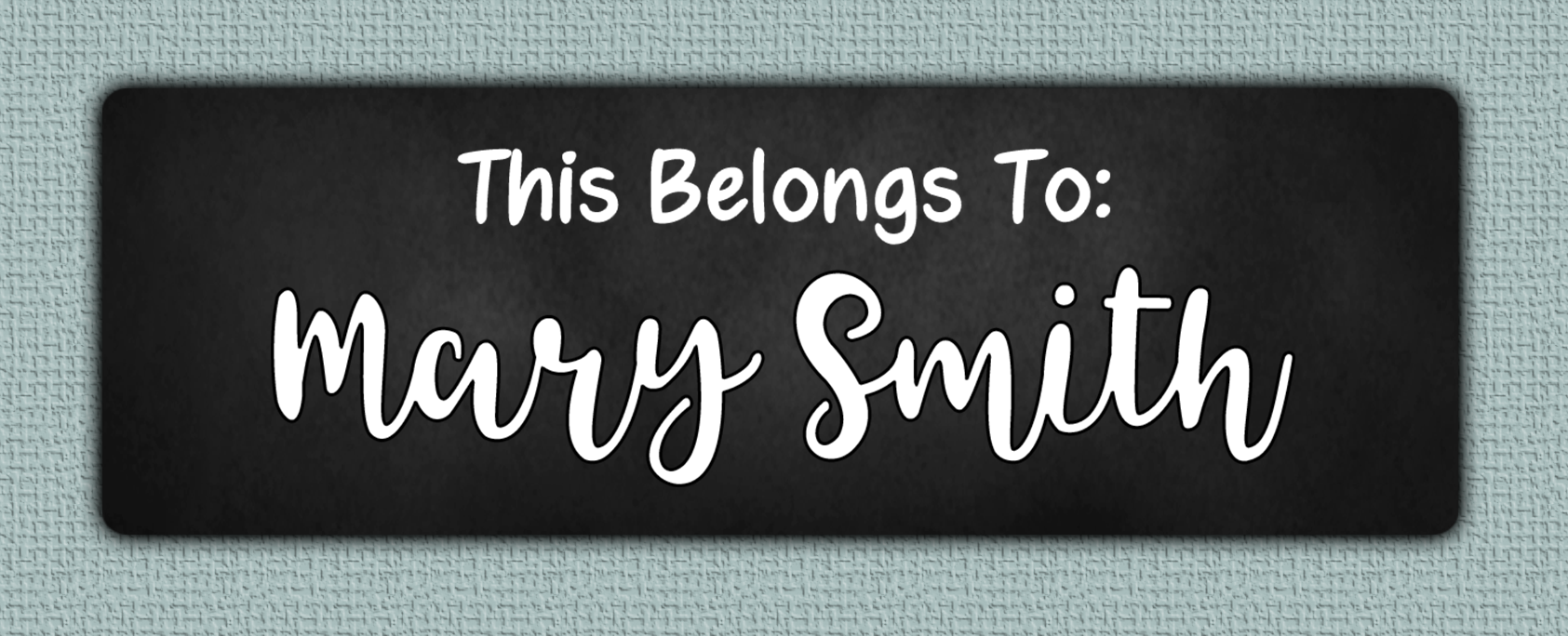 White Chalkboard Name Stickers - This Belongs To sticker