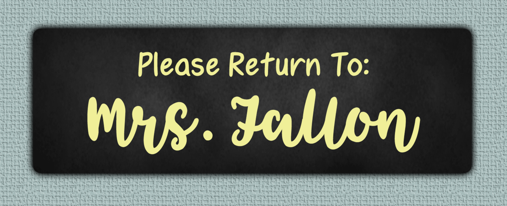 Yellow Chalkboard Name Stickers - Please Return To sticker