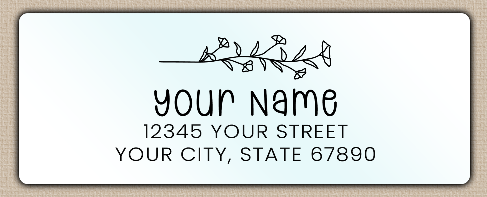 Waterproof Morning Glory Line Art Return Address Labels