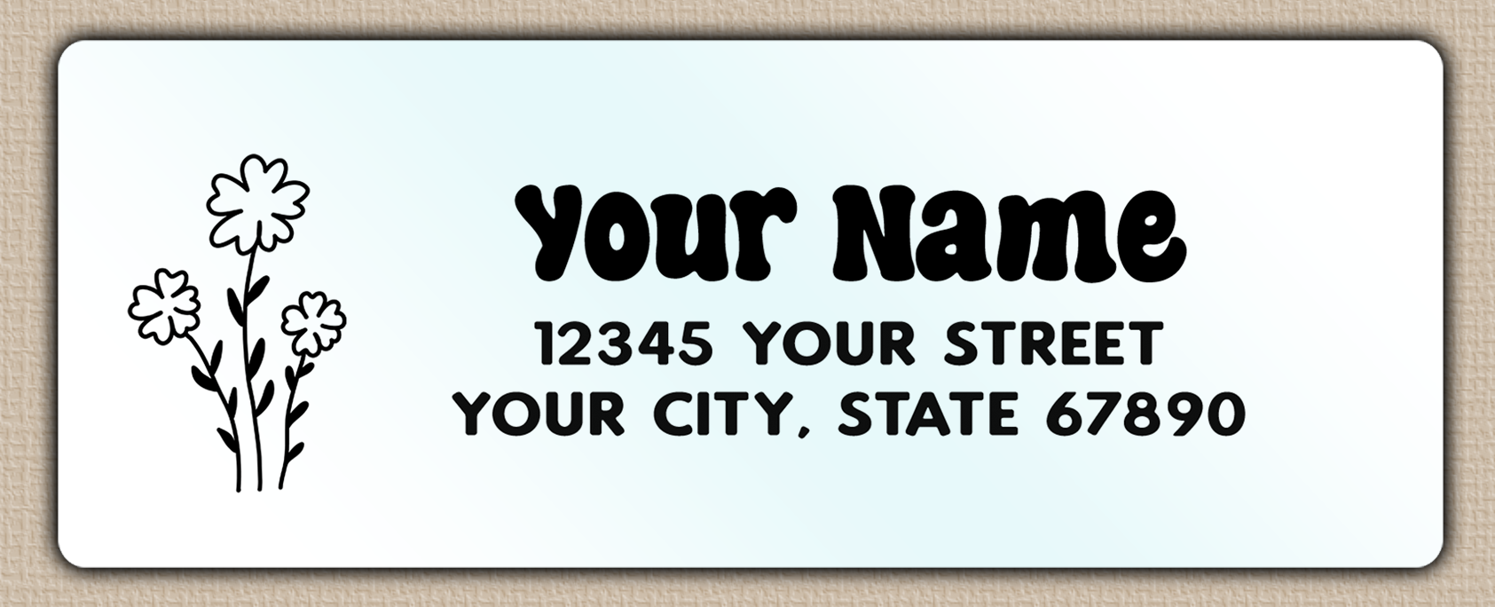 Waterproof Simple Line Art Flower Return Address Labels
