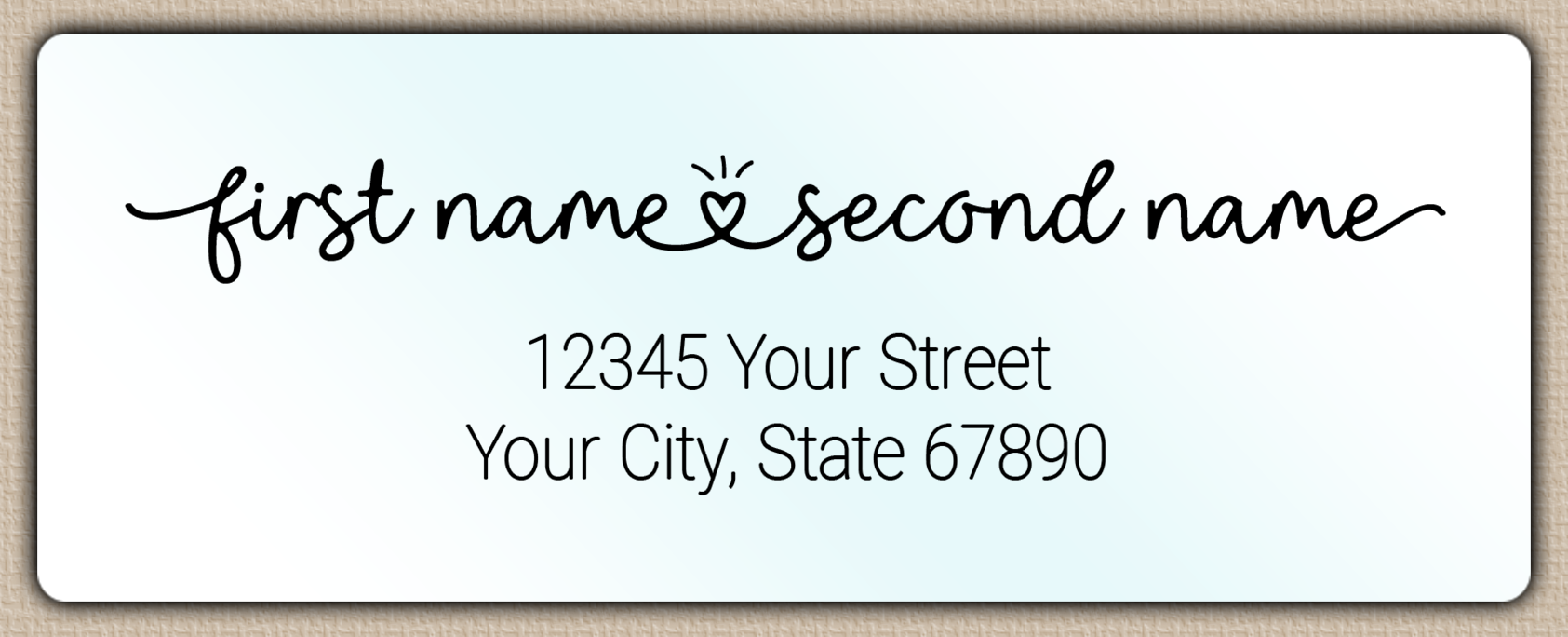 Waterproof Monoline Heart Script Return Address Labels