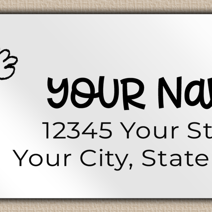 White Glossy Wildflowers Line Art Return Address Labels