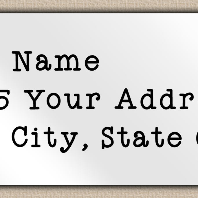 White Glossy Cute Rustic Typewriter Return Address Labels