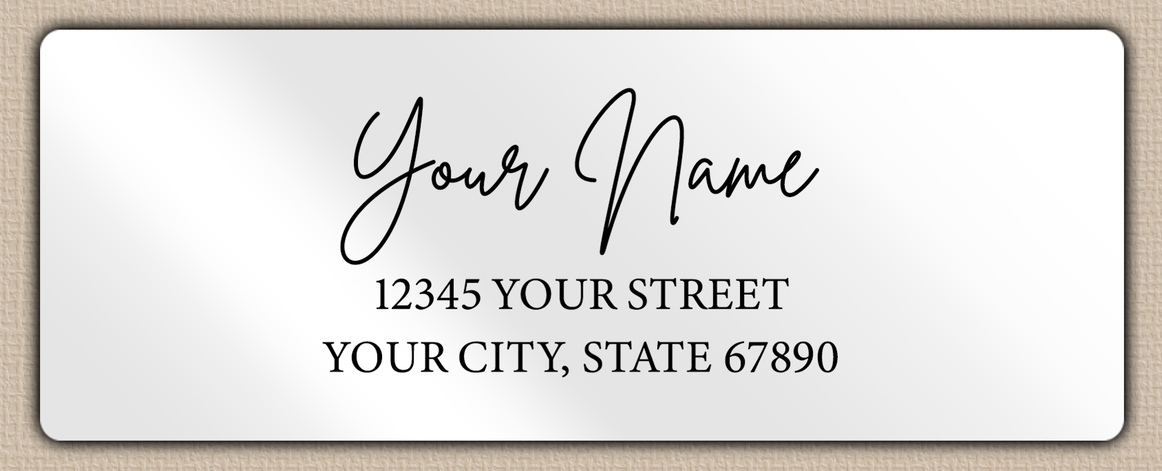 White Glossy Fashionable Signature Script Return