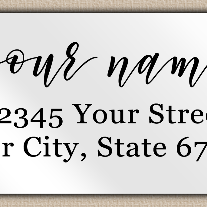 White Glossy Elegant Script Return Address Labels