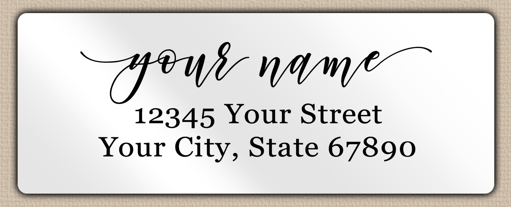 White Glossy Elegant Script Return Address Labels