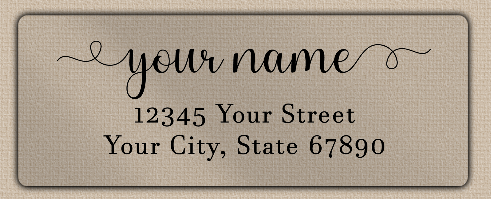 Clear Matt Bold Flourish Script Return Address Labels