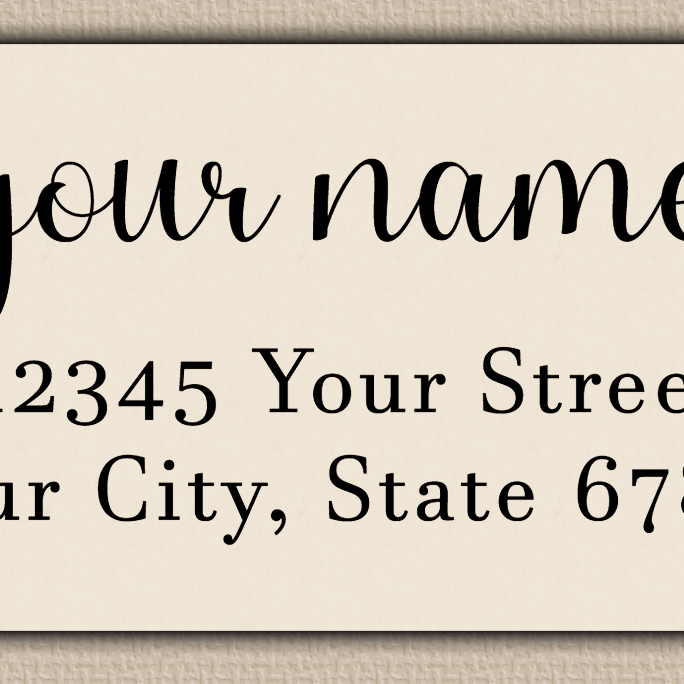 Ivory Bold Flourish Script Return Address Labels