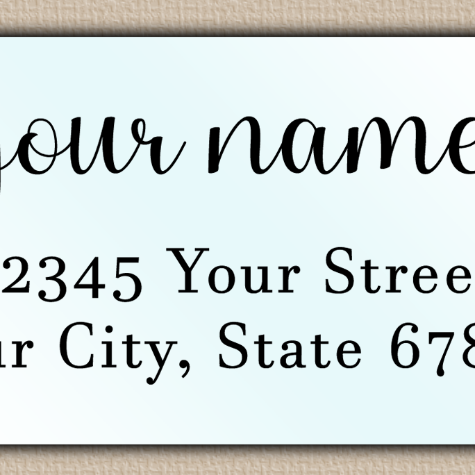 Waterproof Bold Flourish Script Return Address Labels