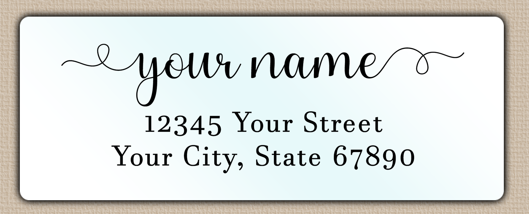 Waterproof Bold Flourish Script Return Address Labels