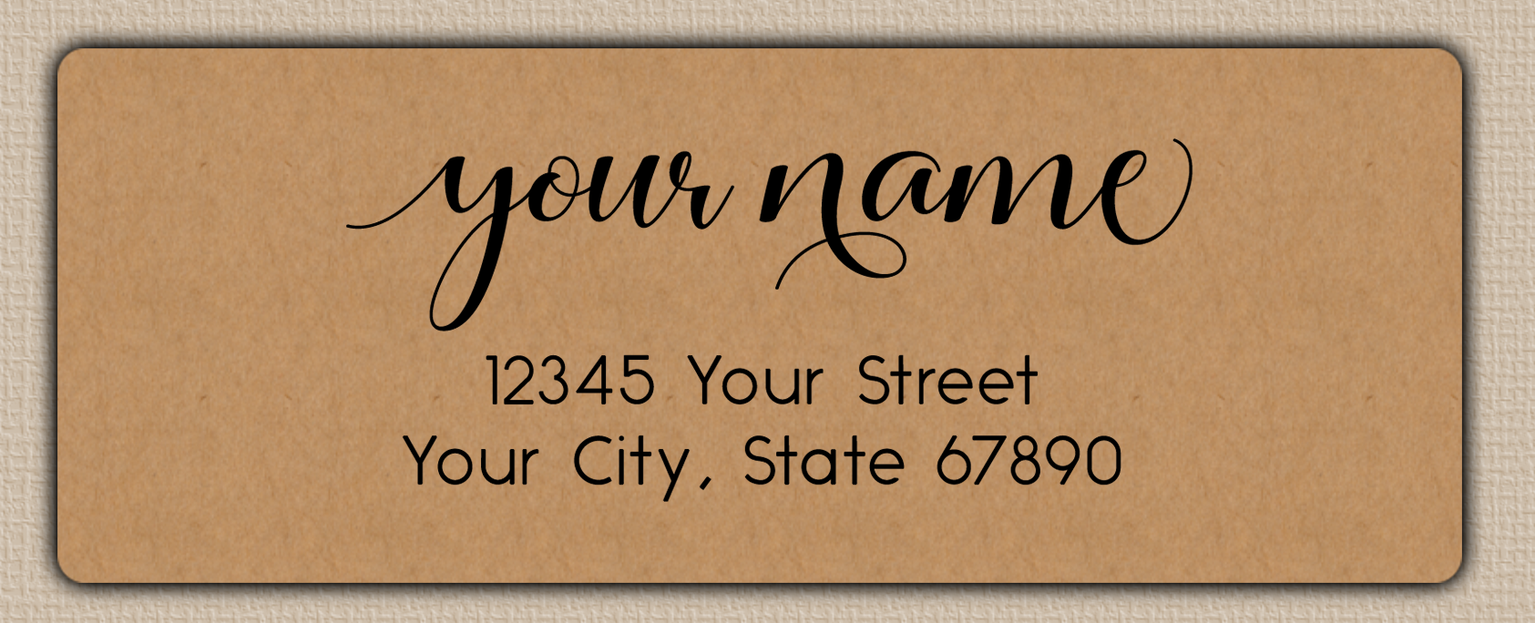 Brown Modern Feminine Script Return Address Labels