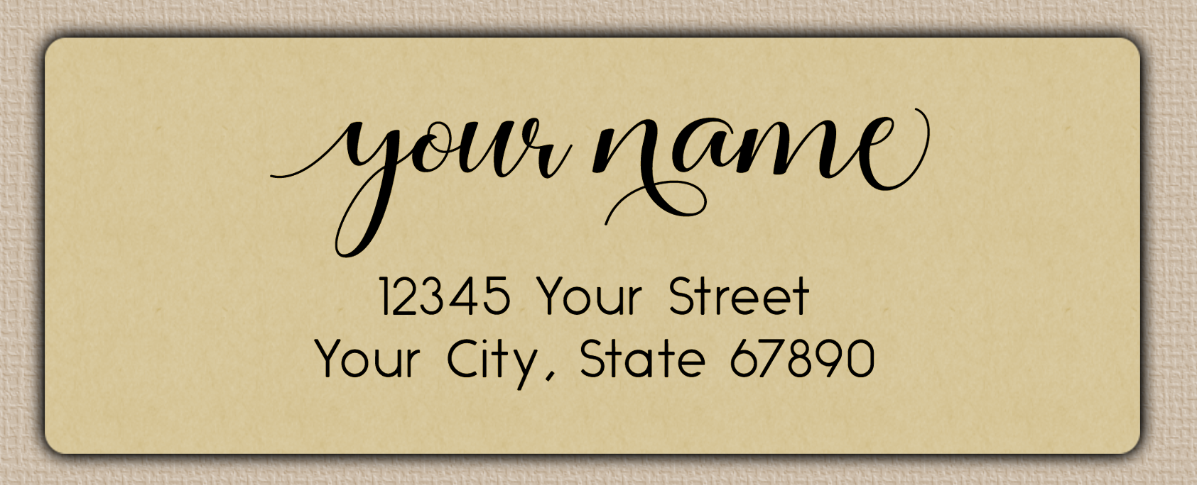 Ecru Modern Feminine Script Return Address Labels