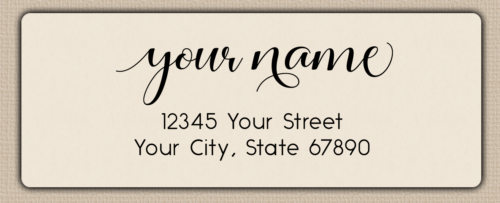 Ivory Modern Feminine Script Return Address Labels