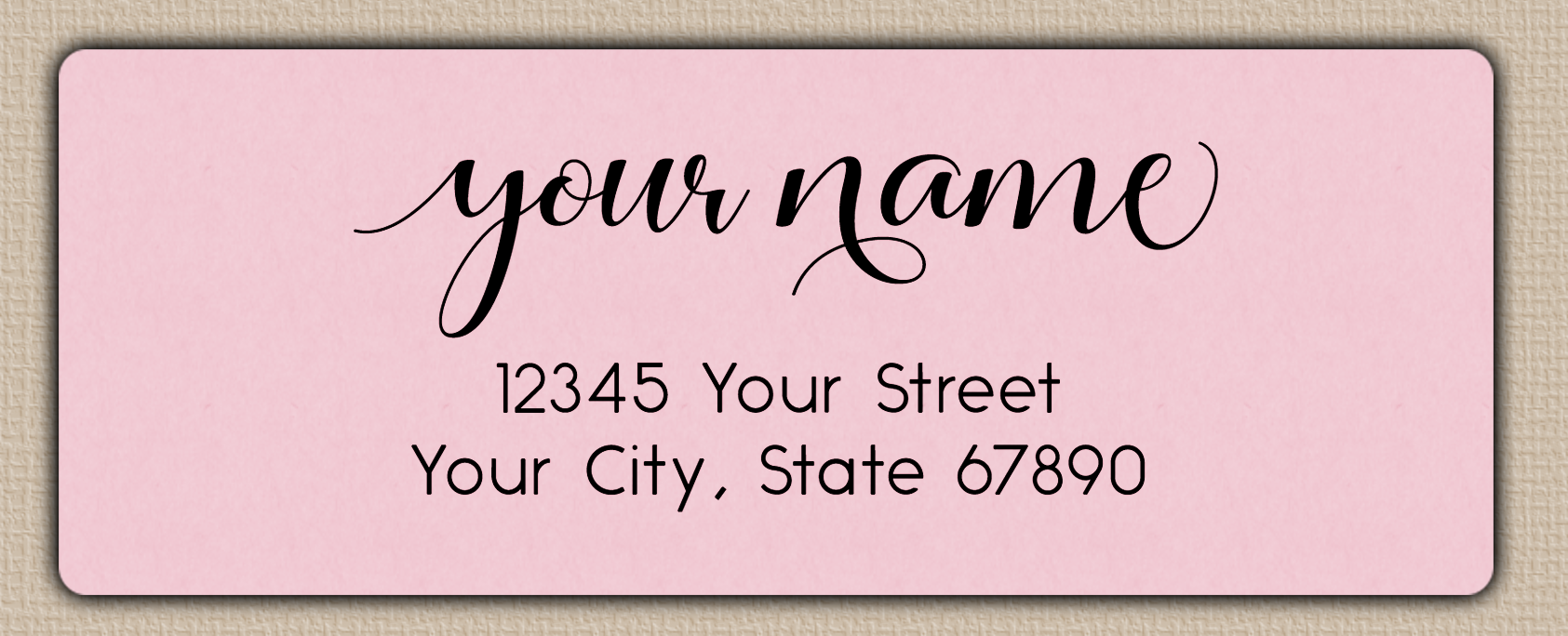 Pink Modern Feminine Script Return Address Labels