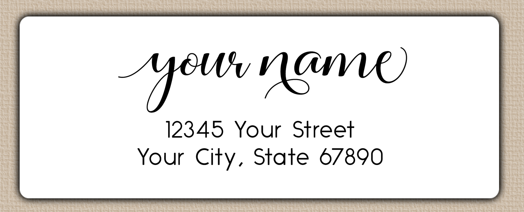 White Modern Feminine Script Return Address Labels