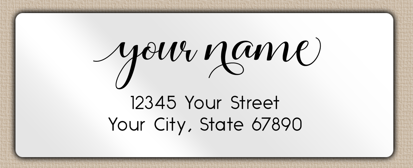 White Glossy Modern Feminine Script Return Address Labels