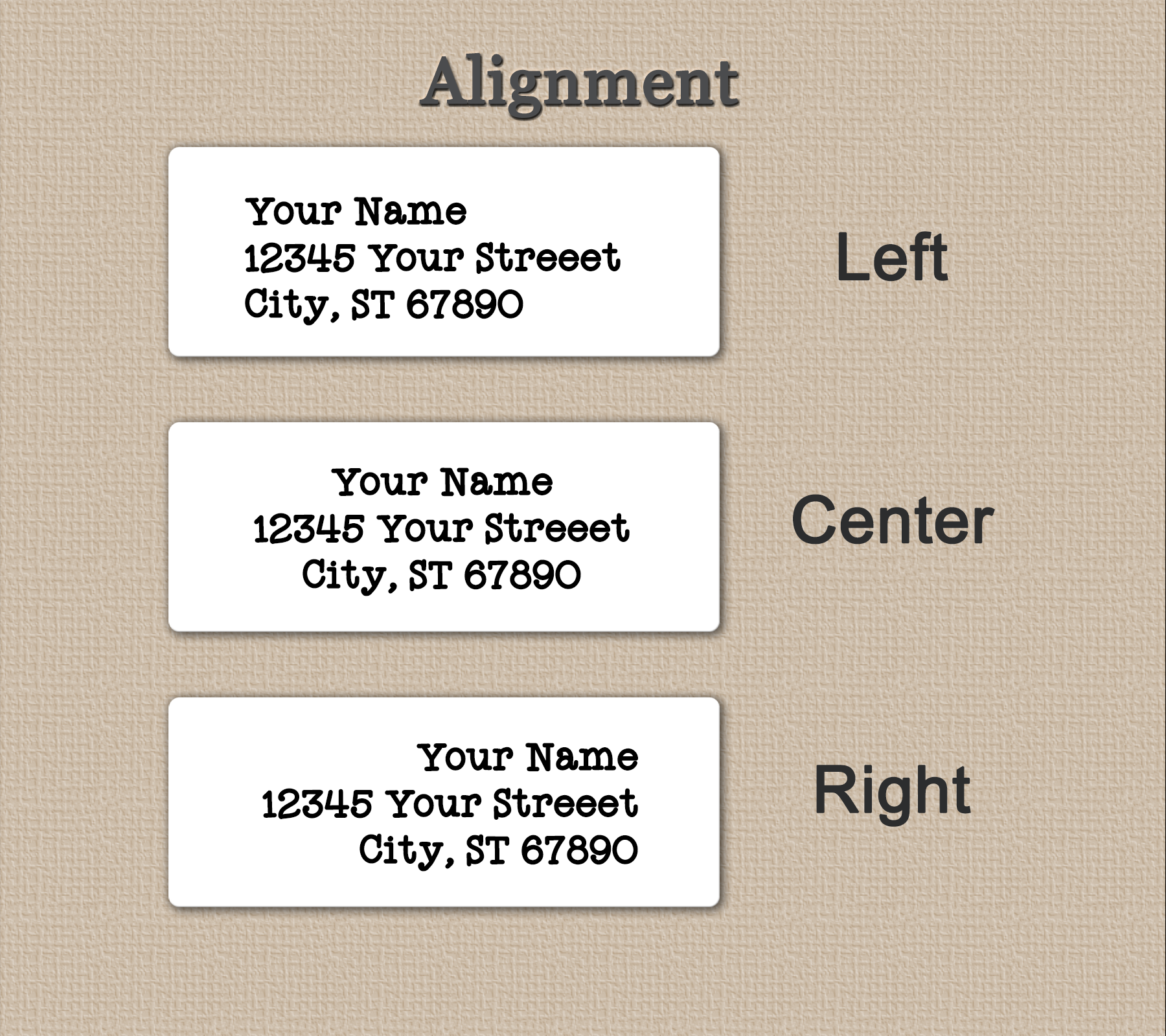 all-groups Cute Rustic Typewriter Return Address Labels Alignment Options