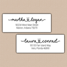 Monoline Heart Script Return Address Labels