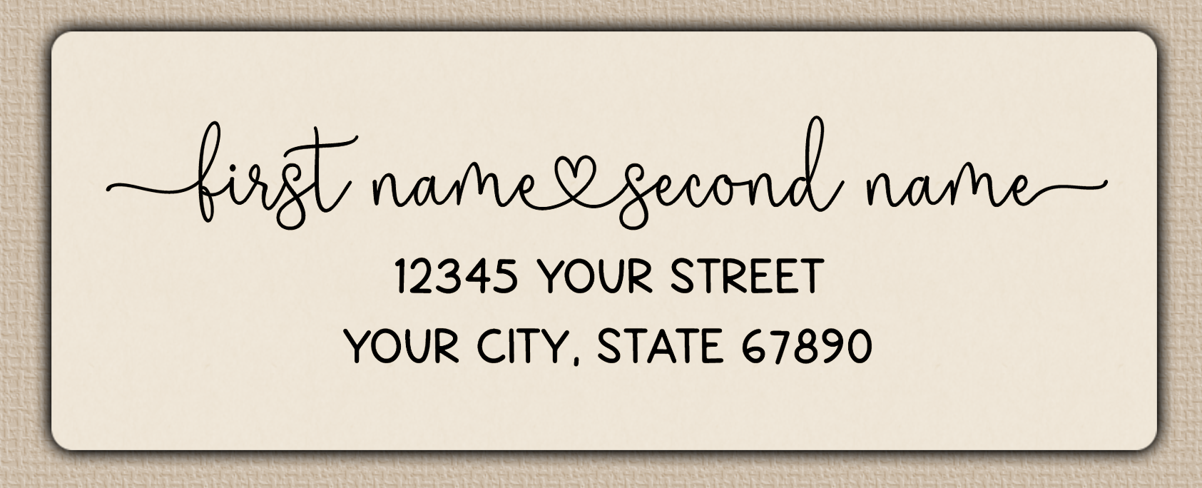 Ivory Flowing Script With Heart Accent Return Address Labels