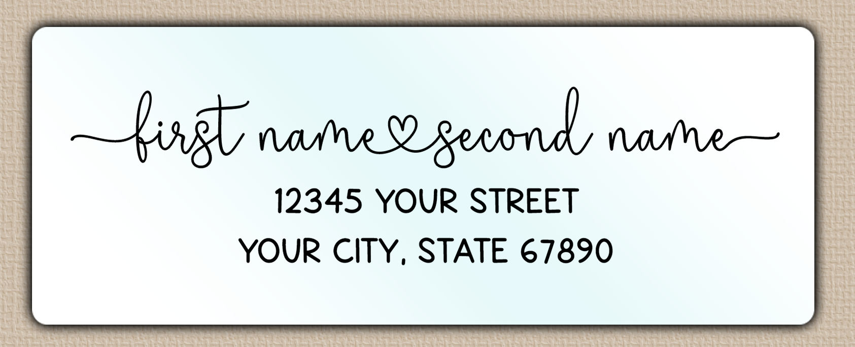 Waterproof Flowing Script With Heart Accent Return Address Labels