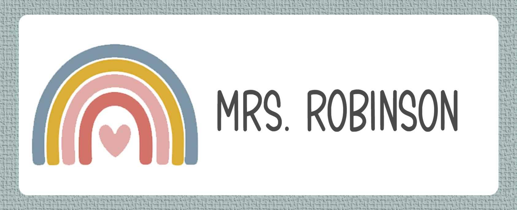 Colorful Boho Rainbow Name Stickers with just the Name