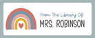 From The Library Of Colorful Boho Rainbow name sticker