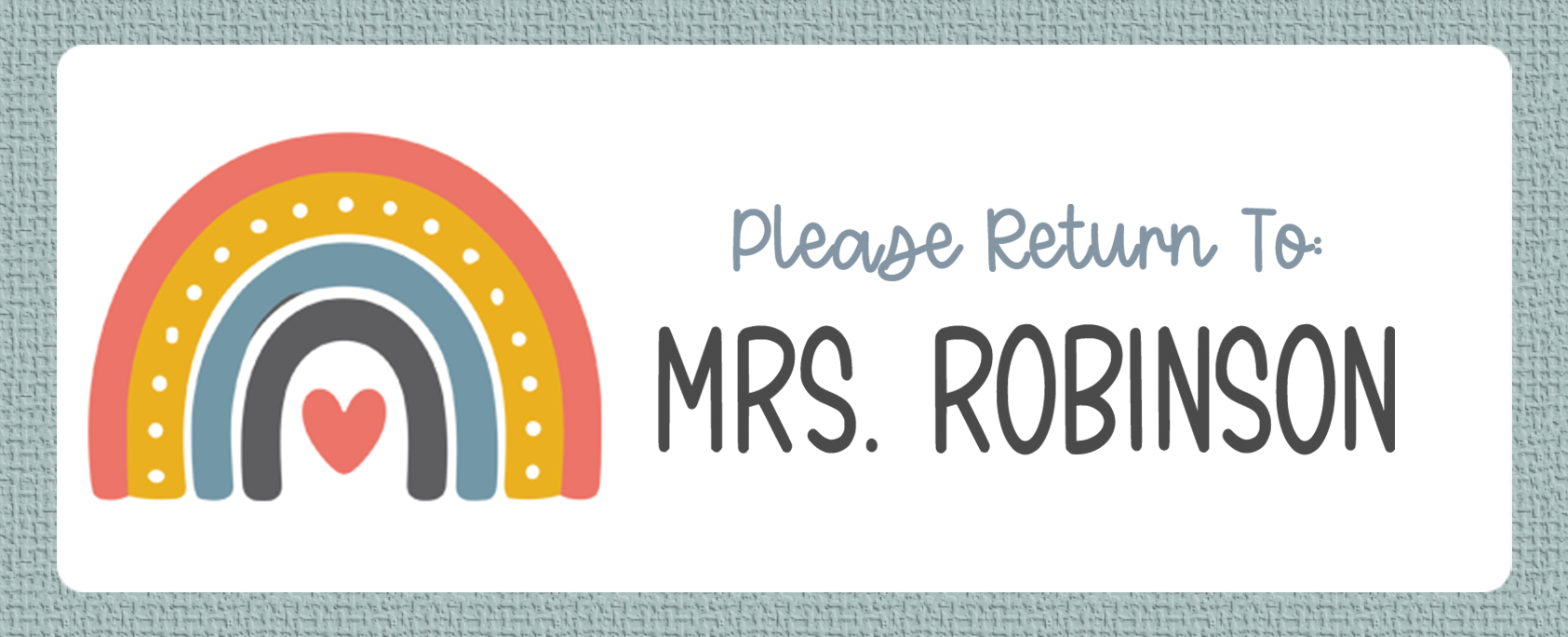 Please Return To Colorful Boho Rainbow name sticker