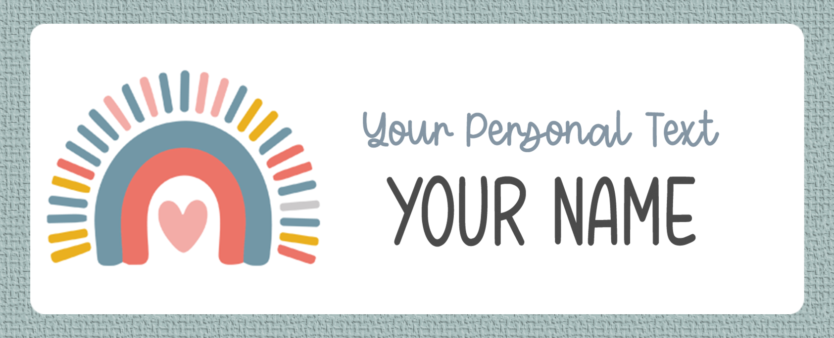 Personalized Colorful Boho Rainbow name sticker
