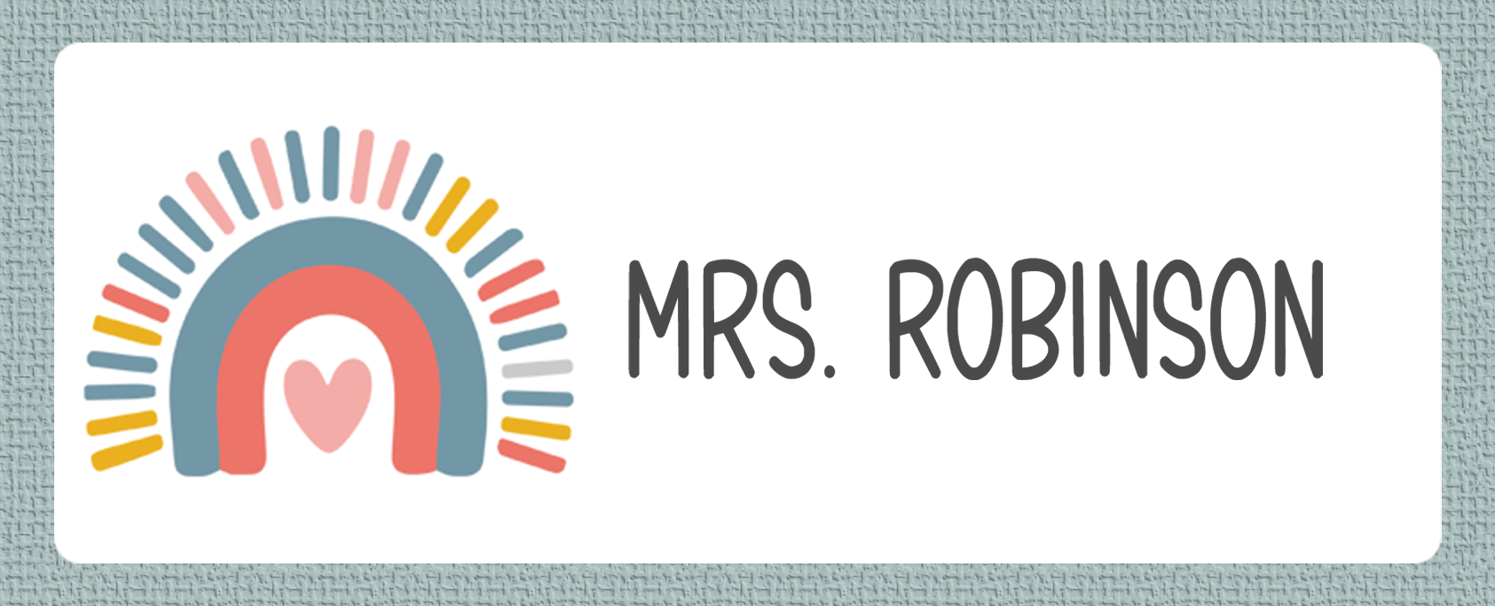 Colorful Boho Rainbow Name Stickers with just the Name