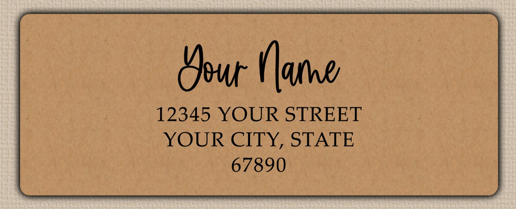 Brown Bouncy Handwriting Script Return Address Labels