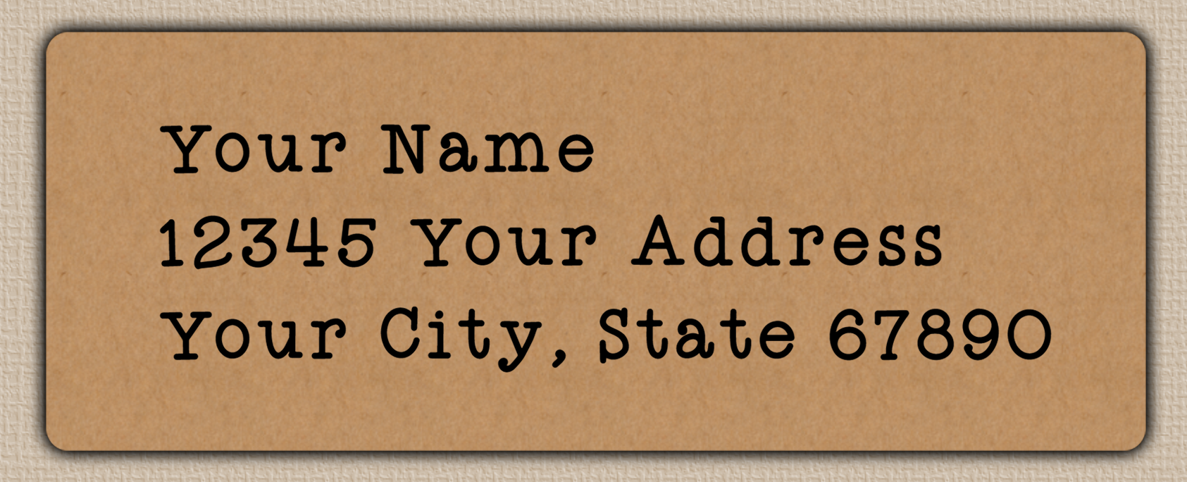 Brown Cute Rustic Typewriter Return Address Labels