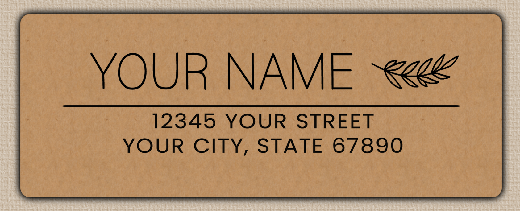 Brown Olive Branch Line Art Return Address Labels