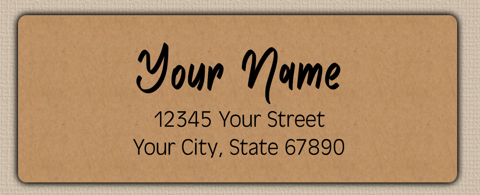 Brown Modern Bold Brush Script Return Address Labels