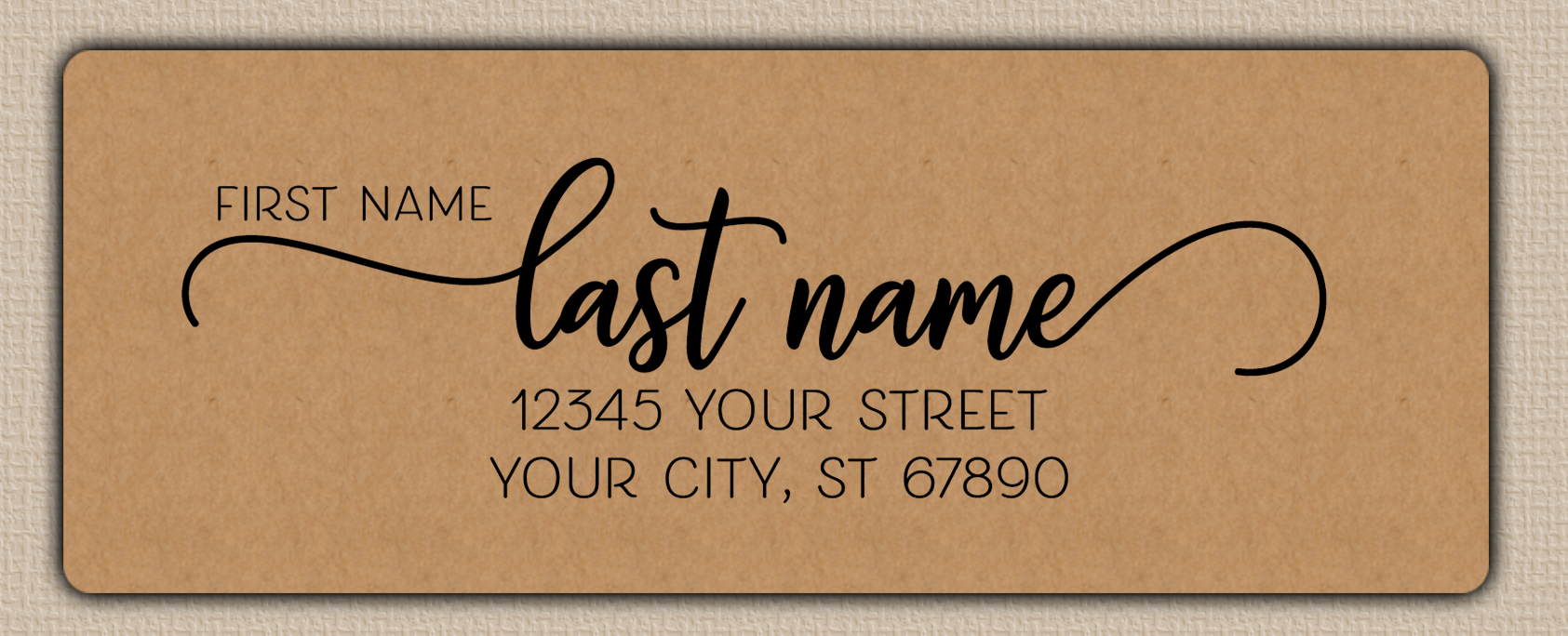Brown Modern Script Return Address Labels